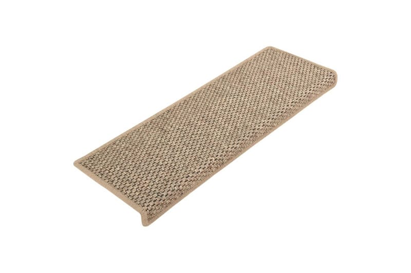 Selvklebende trappematter sisal 15 stk 65x25 cm mørk beige - Beige - Tekstiler & tepper - Teppe & matte - Spesialmatte - Trappetrinnstepper