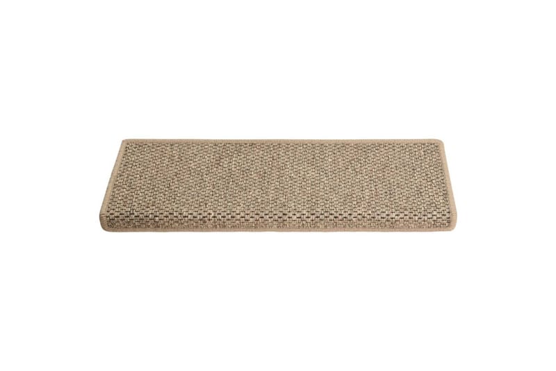 Selvklebende trappematter sisal 15 stk 65x25 cm mørk beige - Beige - Tekstiler & tepper - Teppe & matte - Spesialmatte - Trappetrinnstepper