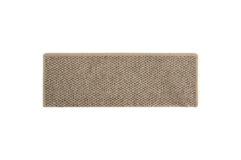 Selvklebende trappematter sisal 15 stk 65x25 cm mørk beige - Beige - Tekstiler & tepper - Teppe & matte - Spesialmatte - Trappetrinnstepper