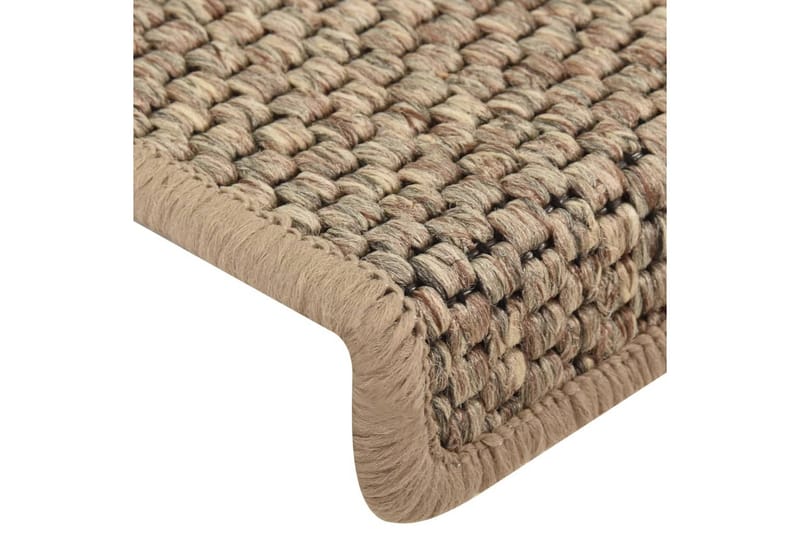 Selvklebende trappematter sisal 15 stk 65x25 cm mørk beige - Beige - Tekstiler & tepper - Teppe & matte - Spesialmatte - Trappetrinnstepper