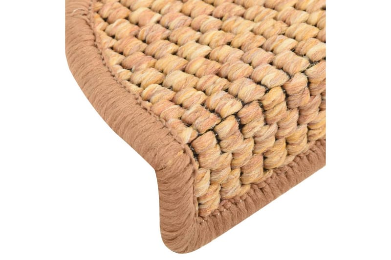 Selvklebende trappematter sisal-utseende 15 stk 56x20cm - Oransj - Tekstiler & tepper - Teppe & matte - Spesialmatte - Trappetrinnstepper