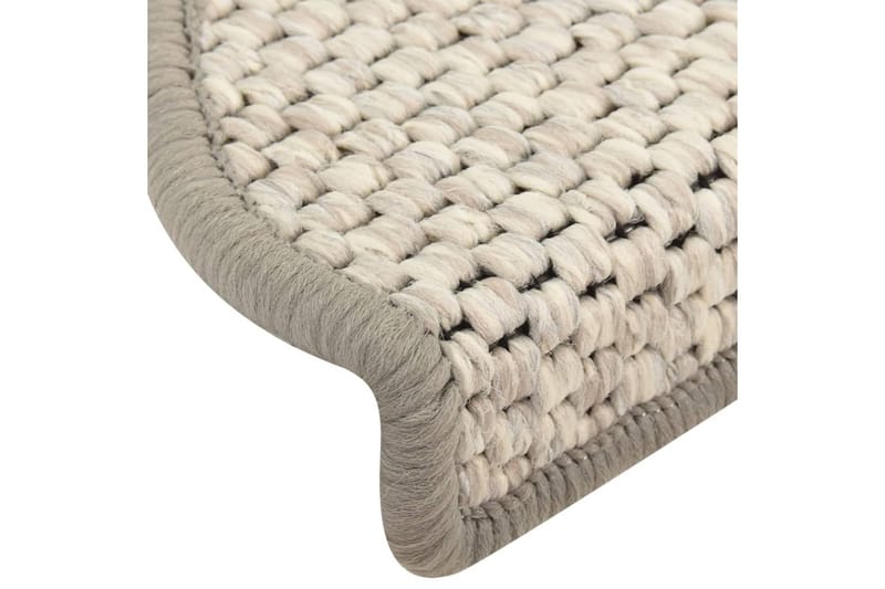 Selvklebende trappematter sisal-utseende 15 stk 65x25 cm - Beige - Tekstiler & tepper - Teppe & matte - Spesialmatte - Trappetrinnstepper