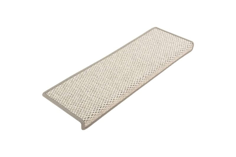 Selvklebende trappematter sisal-utseende 15 stk 65x25 cm - Beige - Tekstiler & tepper - Teppe & matte - Spesialmatte - Trappetrinnstepper