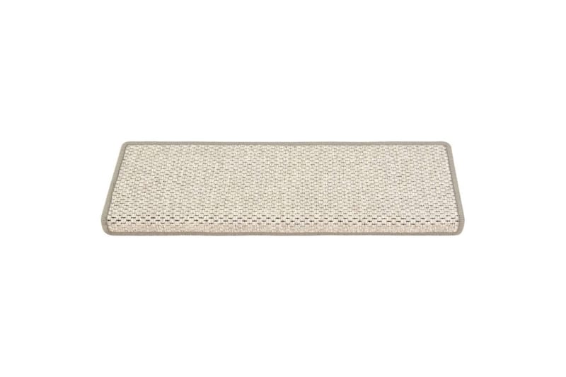 Selvklebende trappematter sisal-utseende 15 stk 65x25 cm - Beige - Tekstiler & tepper - Teppe & matte - Spesialmatte - Trappetrinnstepper