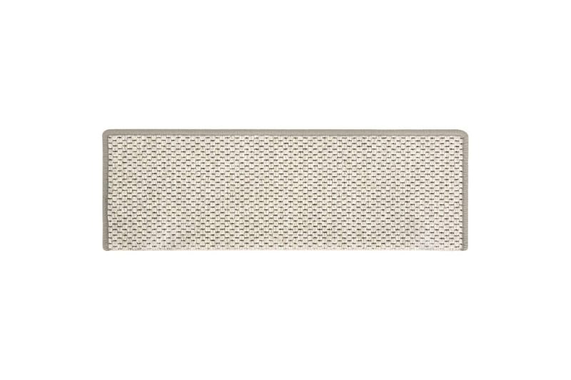 Selvklebende trappematter sisal-utseende 15 stk 65x25 cm - Beige - Tekstiler & tepper - Teppe & matte - Spesialmatte - Trappetrinnstepper