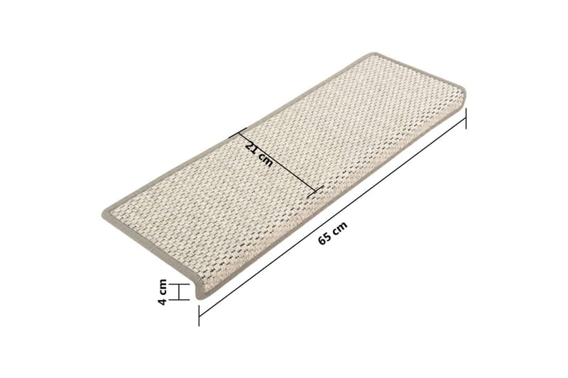 Selvklebende trappematter sisal-utseende 15 stk 65x25 cm - Beige - Tekstiler & tepper - Teppe & matte - Spesialmatte - Trappetrinnstepper