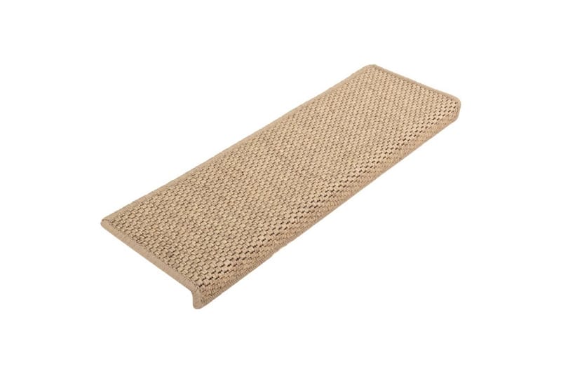 Selvklebende trappematter sisal-utseende 15 stk 65x25 cm - Brun - Tekstiler & tepper - Teppe & matte - Spesialmatte - Trappetrinnstepper