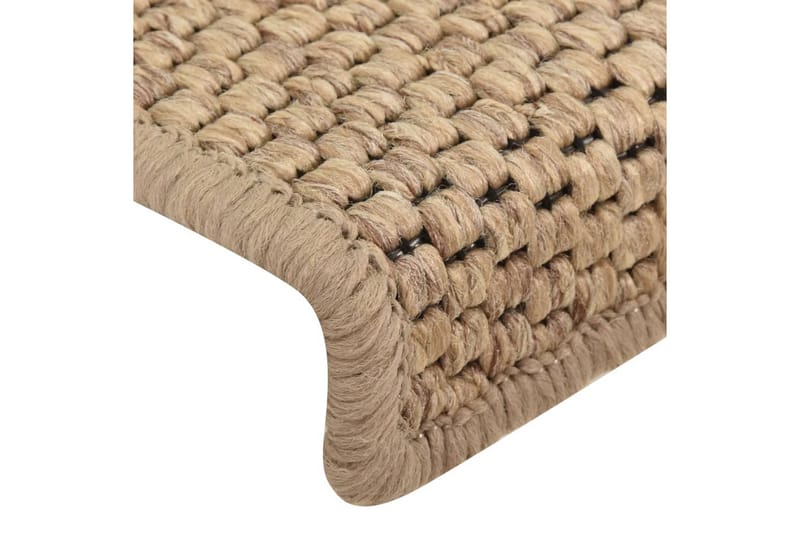 Selvklebende trappematter sisal-utseende 15 stk 65x25 cm - Brun - Tekstiler & tepper - Teppe & matte - Spesialmatte - Trappetrinnstepper