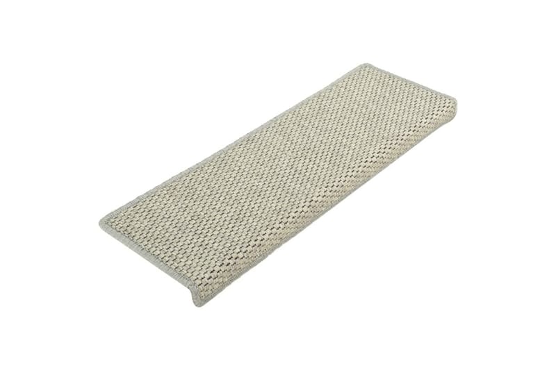 Selvklebende trappematter sisal-utseende 15 stk 65x25 cm grå - Grå - Tekstiler & tepper - Teppe & matte - Spesialmatte - Trappetrinnstepper