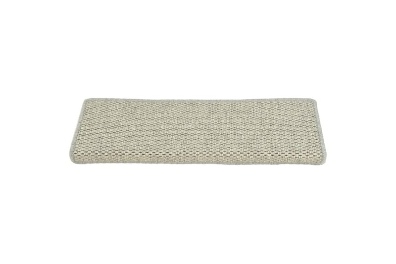 Selvklebende trappematter sisal-utseende 15 stk 65x25 cm grå - Grå - Tekstiler & tepper - Teppe & matte - Spesialmatte - Trappetrinnstepper