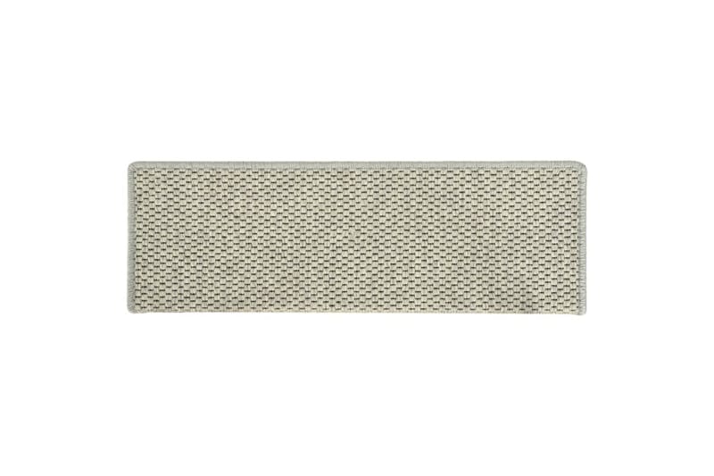 Selvklebende trappematter sisal-utseende 15 stk 65x25 cm grå - Grå - Tekstiler & tepper - Teppe & matte - Spesialmatte - Trappetrinnstepper