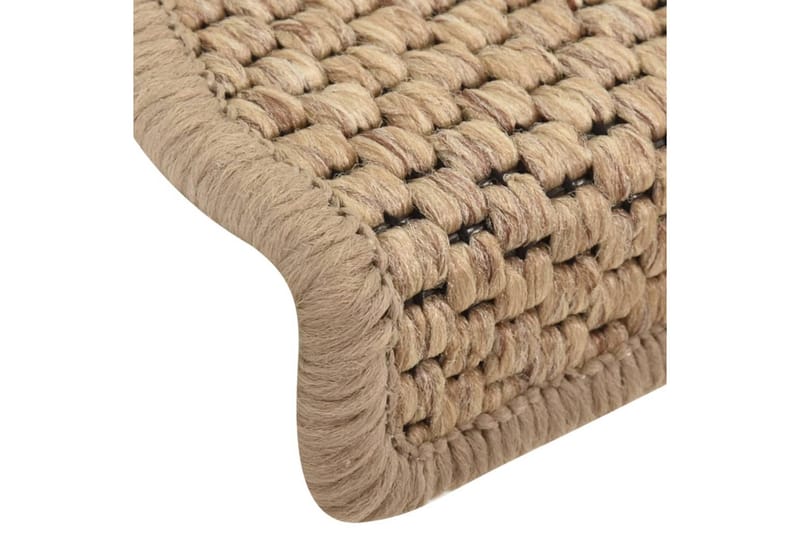 Selvklebende trappematter sisal-utseende 15 stk 65x25cm - Brun - Tekstiler & tepper - Teppe & matte - Spesialmatte - Trappetrinnstepper