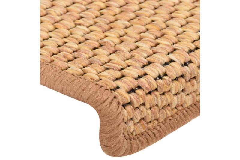 Selvklebende trappematter sisal-utseende 15 stk 65x25cm - Oransj - Tekstiler & tepper - Teppe & matte - Spesialmatte - Trappetrinnstepper