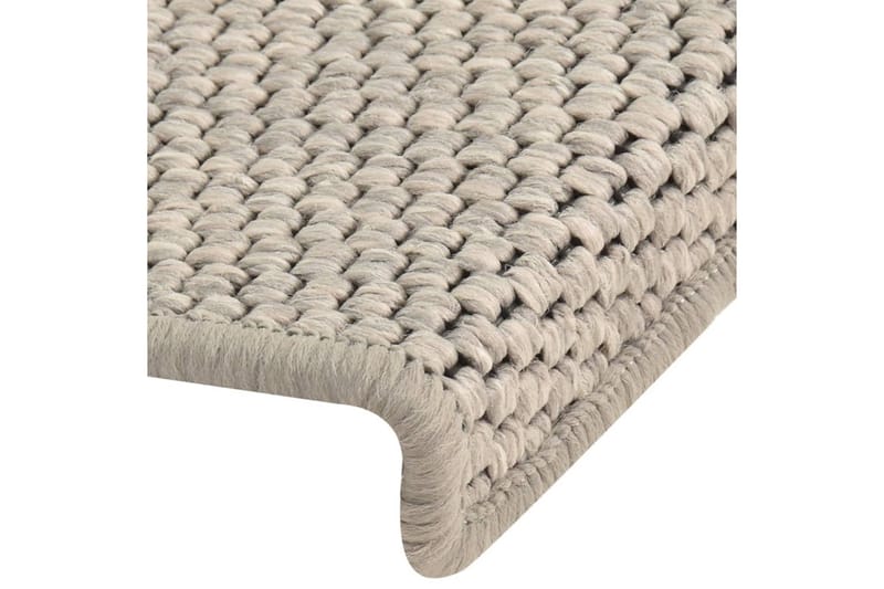 Selvklebende trappematter sisal-utseende 15 stk 65x25cm - Silver - Tekstiler & tepper - Teppe & matte - Spesialmatte - Trappetrinnstepper