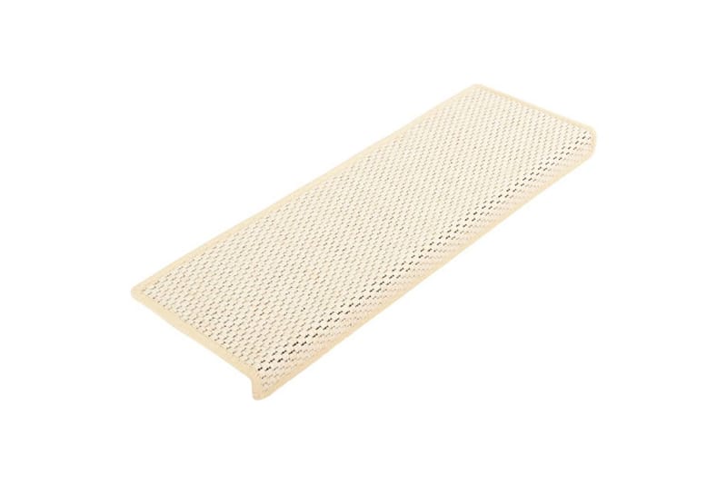 Selvklebende trappematter sisal-utseende 15stk 65x25cm - Krem - Tekstiler & tepper - Teppe & matte - Spesialmatte - Trappetrinnstepper