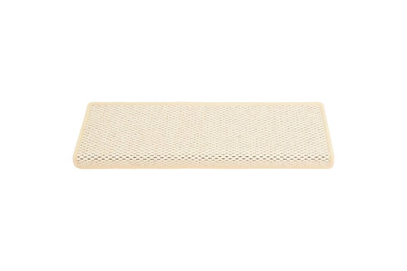 Selvklebende trappematter sisal-utseende 15stk 65x25cm - Krem - Tekstiler & tepper - Teppe & matte - Spesialmatte - Trappetrinnstepper