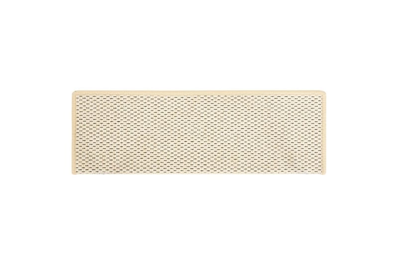 Selvklebende trappematter sisal-utseende 15stk 65x25cm - Krem - Tekstiler & tepper - Teppe & matte - Spesialmatte - Trappetrinnstepper