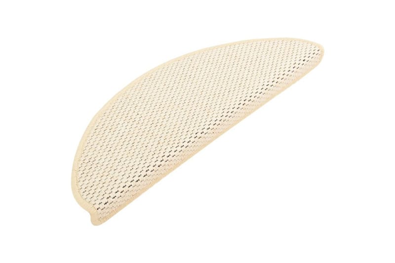 Selvklebende trappematter sisal-utseende 15stk 65x25cm - Krem - Tekstiler & tepper - Teppe & matte - Spesialmatte - Trappetrinnstepper