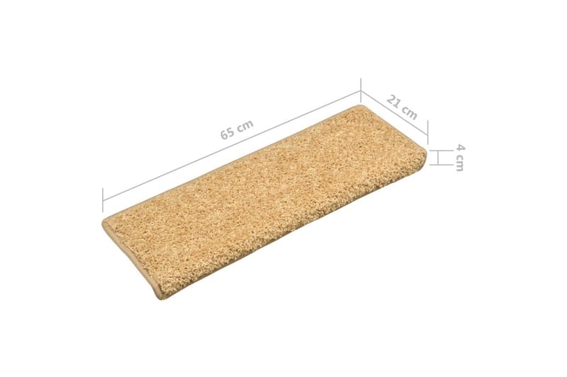 Trappematter 10 stk 65x25 cm beige - Beige - Tekstiler & tepper - Teppe & matte - Spesialmatte - Trappetrinnstepper