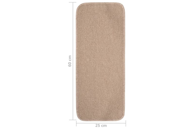 Trappematter 15 stk 60x25 cm beige sklisikker - Beige - Tekstiler & tepper - Teppe & matte - Spesialmatte - Trappetrinnstepper