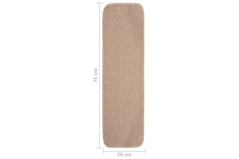 Trappematter 15 stk 75x20 cm beige sklisikker - Beige - Tekstiler & tepper - Teppe & matte - Spesialmatte - Trappetrinnstepper