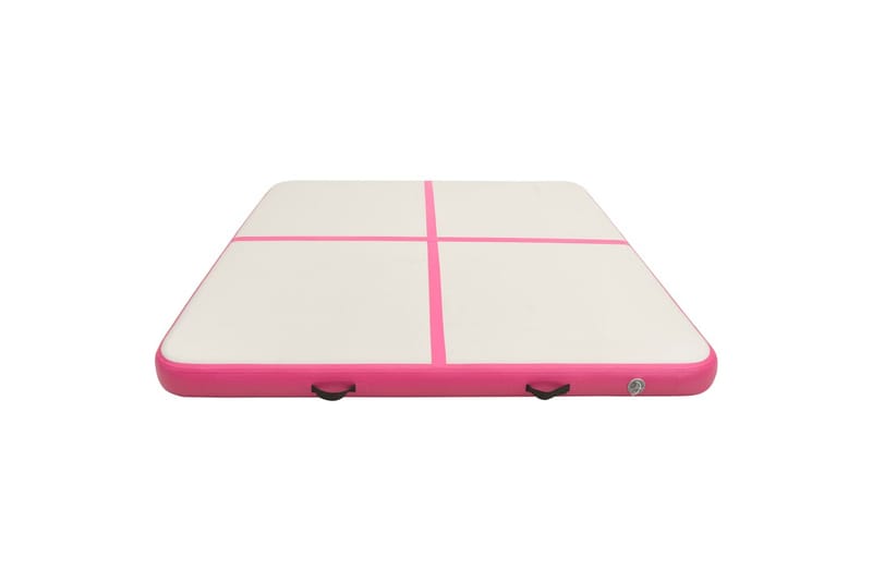 Oppblåsbar gymnastikkmatte med pumpe 200x200x20 cm PVC rosa - Tekstiler & tepper - Teppe & matte - Spesialmatte - Treningsmatte