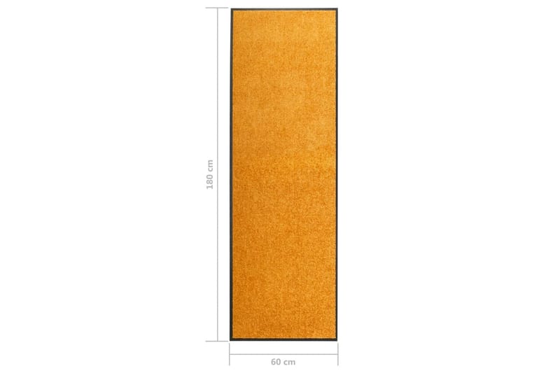 Dørmatte vaskbar oransje 60x180 cm - Oransj - Tekstiler & tepper - Teppe & matte - Utendørs tepper - Dørmatte og entrématte